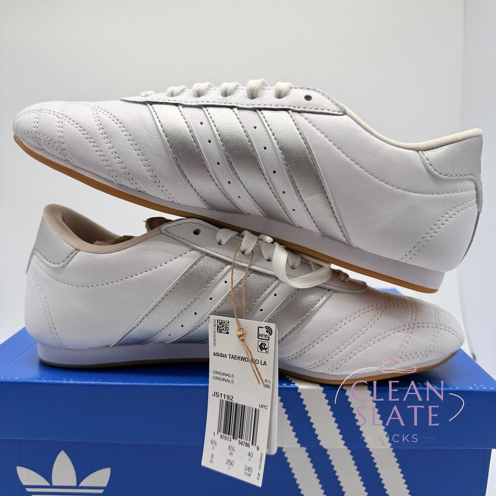 Adidas Taekwondo Lace W White Silver Metallic Gum Women's Size 8 NIB